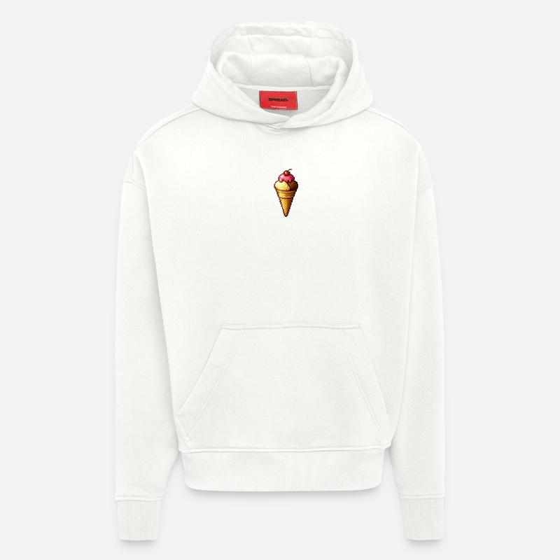 Retro Pixel Eiscreme Cone - Hoodie- made by SPREAD  - OFF WHITE