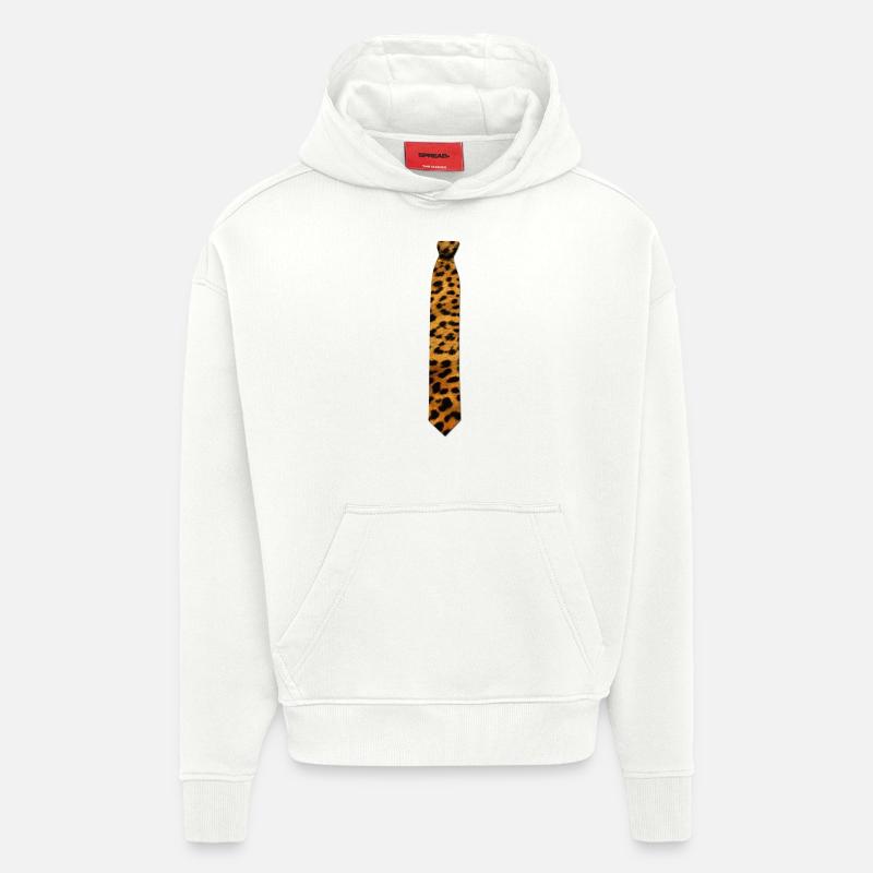 Cravate léopard - Sweat à capuche bio épais oversize fabriqué en UE - OFF WHITE