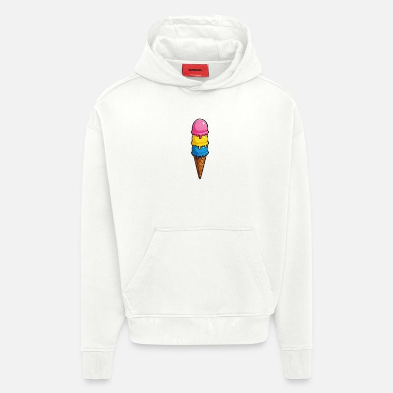 Dreifarbene Eiscreme Pyramide - Hoodie- made by SPREAD - OFF WHITE