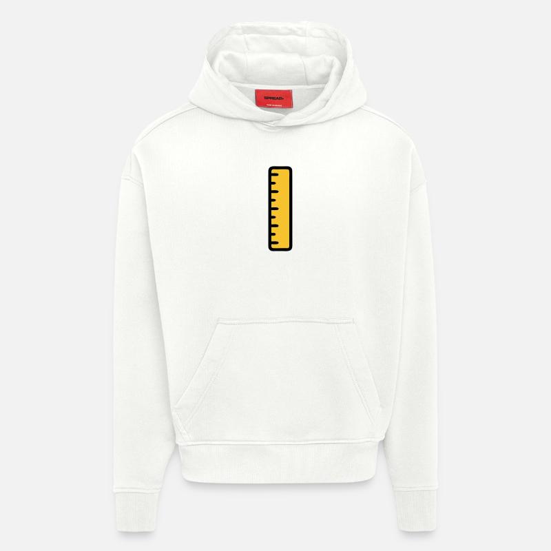 École de géométrie mathématique Ruler - Sweat à capuche bio épais oversize fabriqué en UE - OFF WHITE