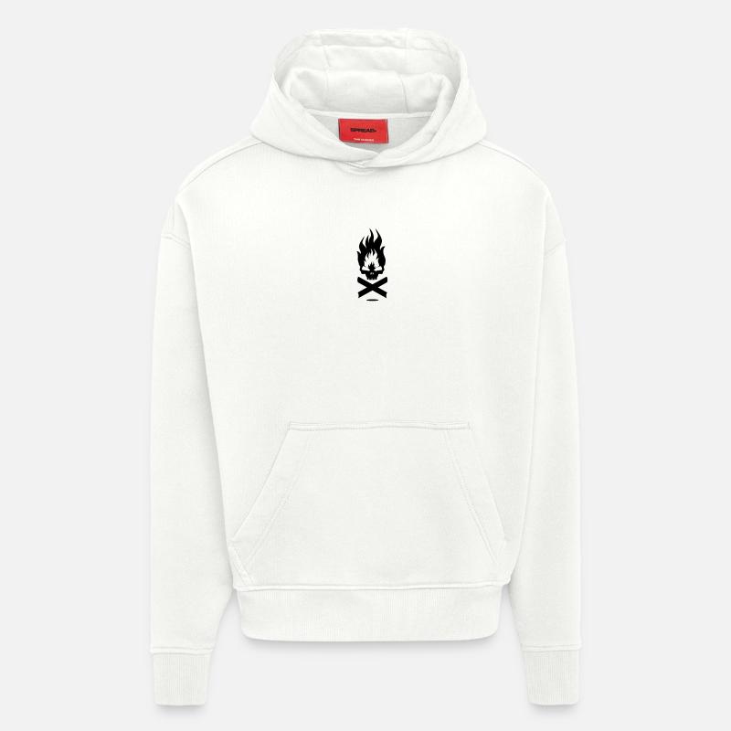 Feuer Symbol mit Skull - Hoodie- made by SPREAD  - OFF WHITE