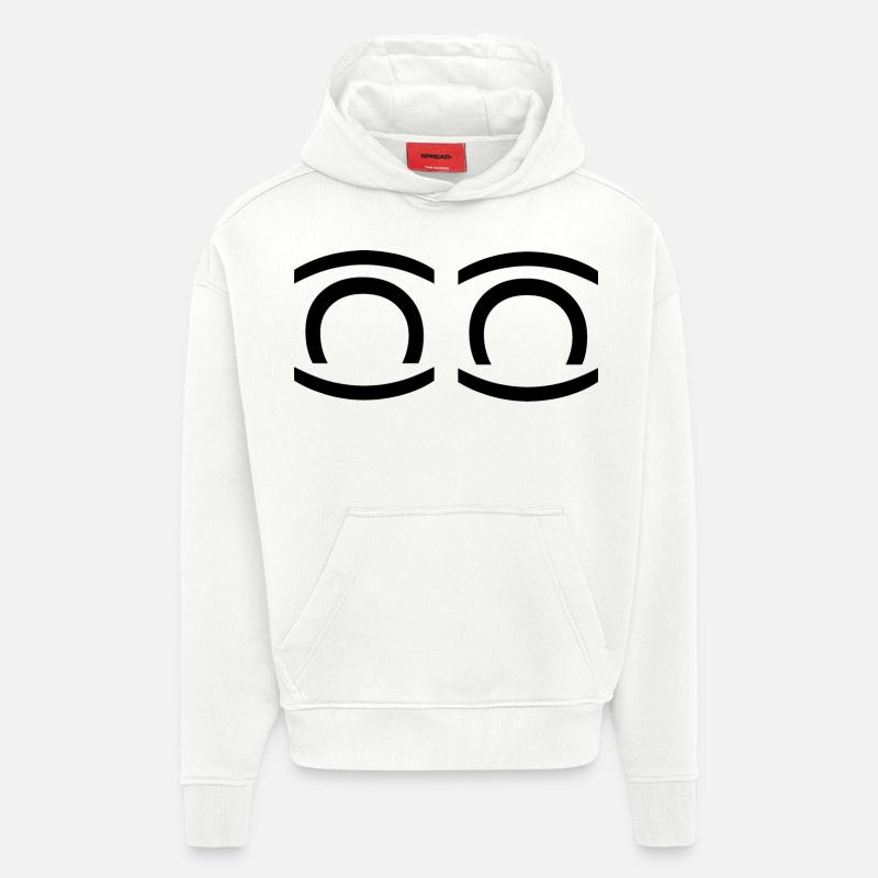 œil simple - Sweat à capuche bio épais oversize fabriqué en UE - OFF WHITE