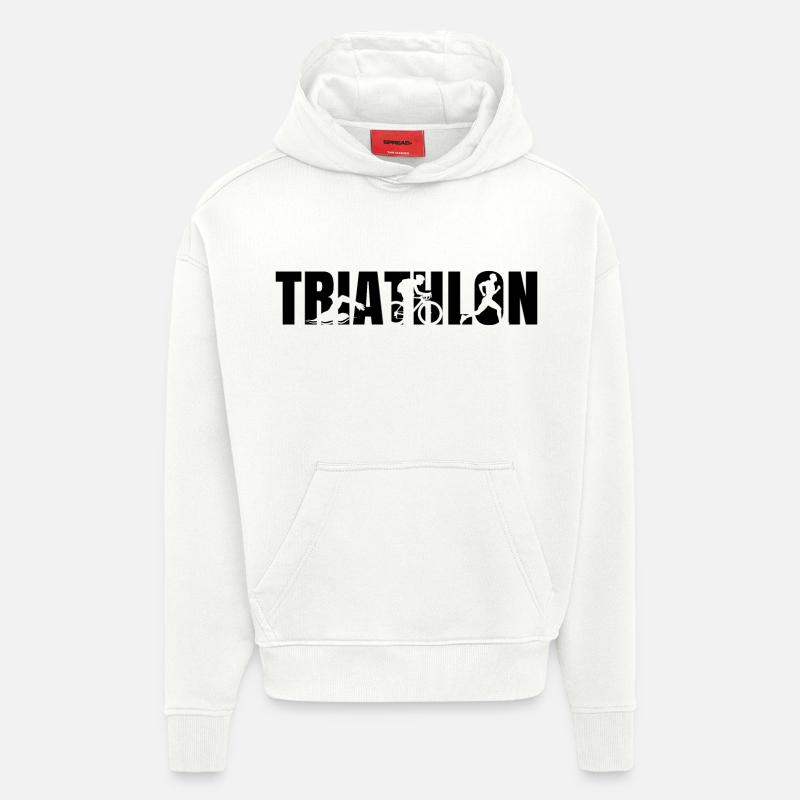 Triathlon - Sweat à capuche bio épais oversize fabriqué en UE - OFF WHITE