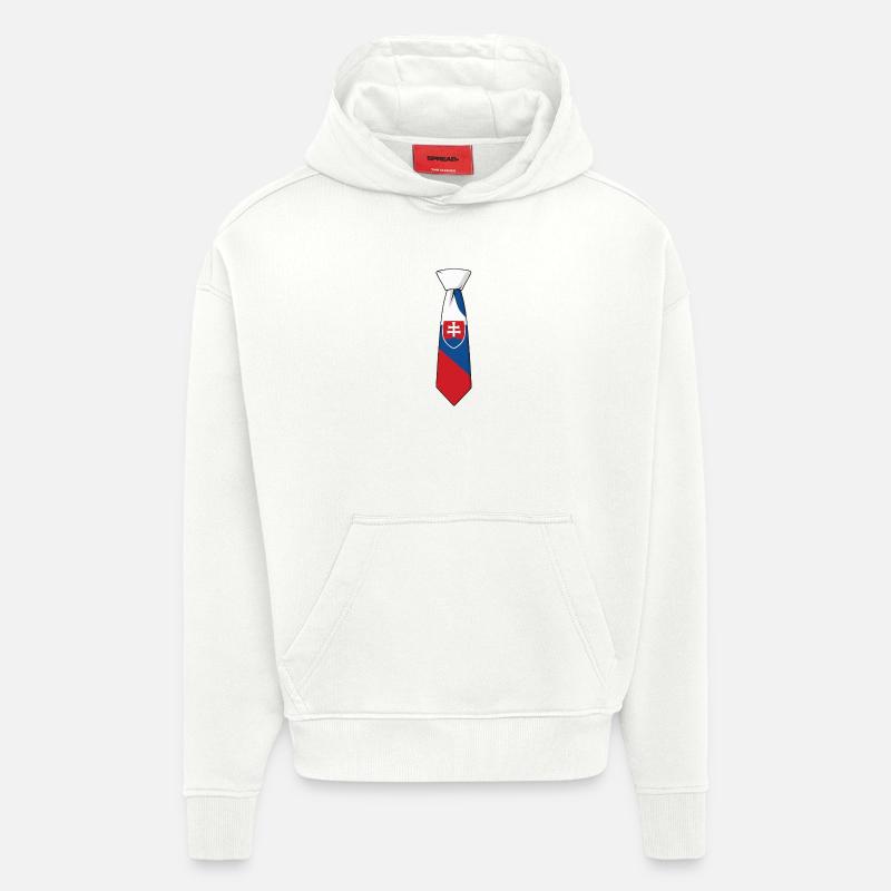Cravate Slovénie – Conception du drapeau - Sweat à capuche bio épais oversize fabriqué en UE - OFF WHITE
