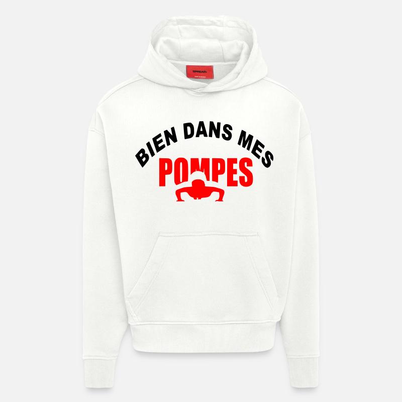 Bien_dans_mes_Pompes - Sweat à capuche bio épais oversize fabriqué en UE - OFF WHITE