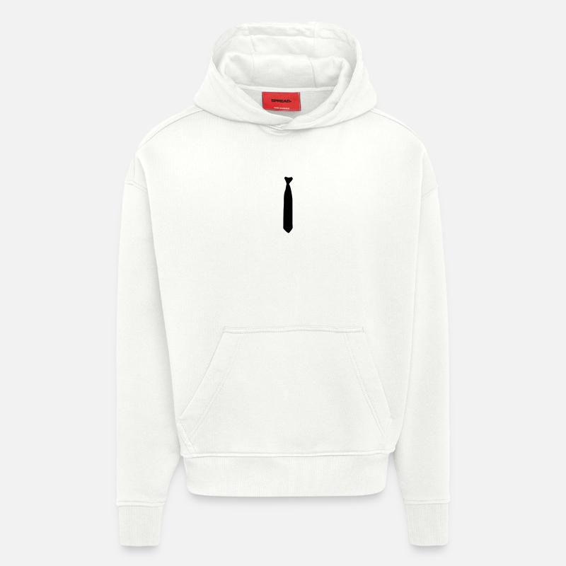 Cravate - Sweat à capuche bio épais oversize fabriqué en UE - OFF WHITE