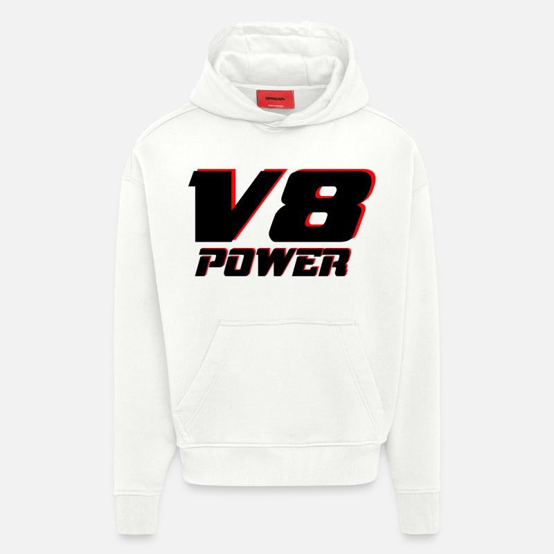 V8 - Sweat à capuche bio épais oversize fabriqué en UE - OFF WHITE