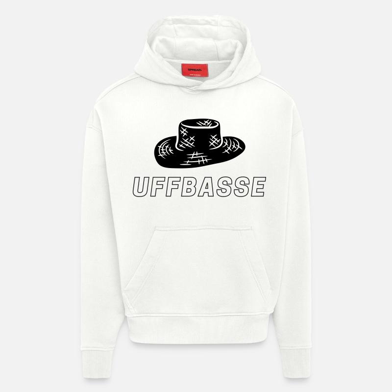 Chapeau de paille amour - Sweat à capuche bio épais oversize fabriqué en UE - OFF WHITE