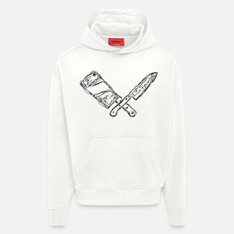 Messer und Hackbeil Zeichnung - Hoodie- made by SPREAD  - OFF WHITE