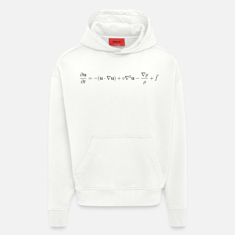 Équation dynamique fluide. - Sweat à capuche bio épais oversize fabriqué en UE - OFF WHITE