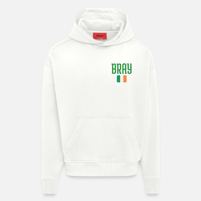 Drapeau d’Irlande de Bray - Sweat à capuche bio épais oversize fabriqué en UE - OFF WHITE