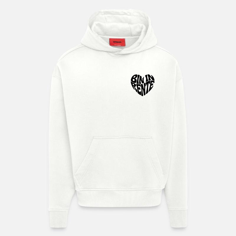 Bin in Rente - Hoodie- made by SPREAD - OFF WHITE