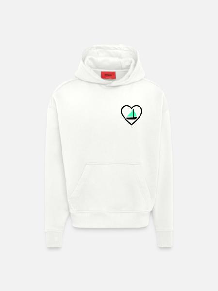 Cuore Vela – Passione Navigazione - Hoodie- made by SPREAD - OFF WHITE