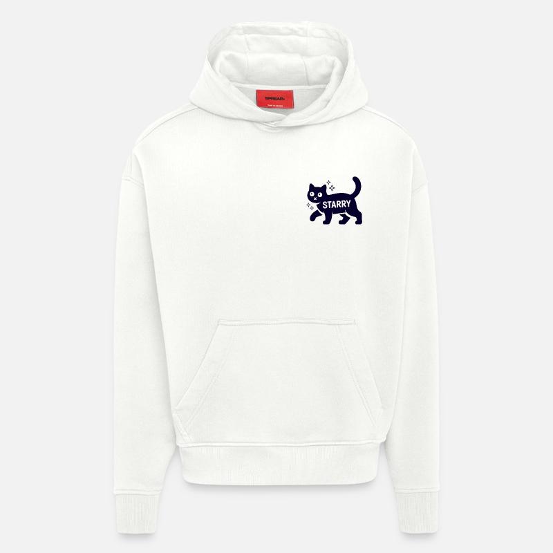 Samtpfote Starry Lustig Monochrom Katze - Hoodie- made by SPREAD  - OFF WHITE