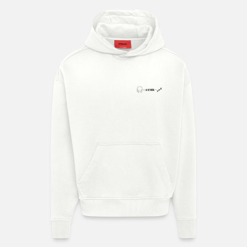 ASMR Sleep Math : 🎧 + ASMR = Zzz - Sweat à capuche bio épais oversize fabriqué en UE - OFF WHITE