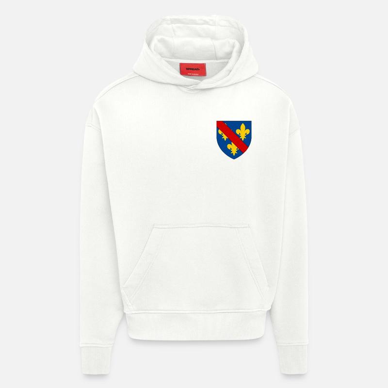 Blason du Bourbonnais - Sweat à capuche bio épais oversize fabriqué en UE - OFF WHITE