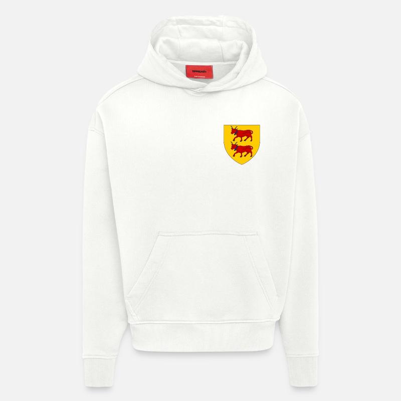 Blason du Béarn - Sweat à capuche bio épais oversize fabriqué en UE - OFF WHITE