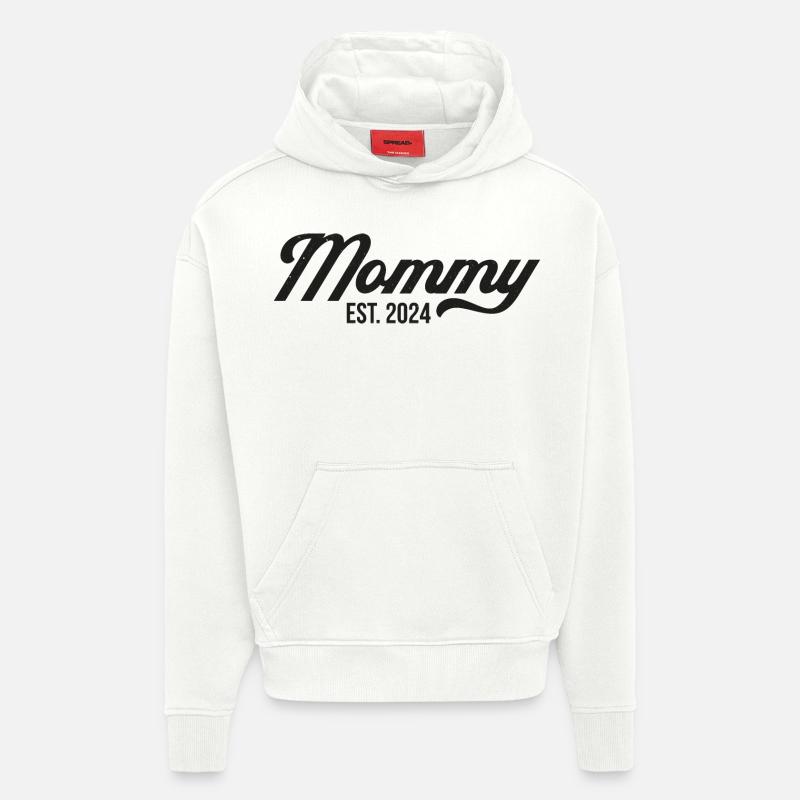 Maman Est 2024 - Sweat à capuche bio épais oversize fabriqué en UE - OFF WHITE
