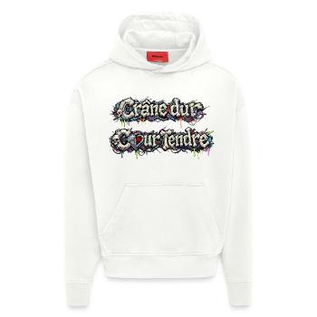 CyberFusion - Hard Skull Tender Heart - Hoodie- made by SPREAD  - OFF WHITE - Front
