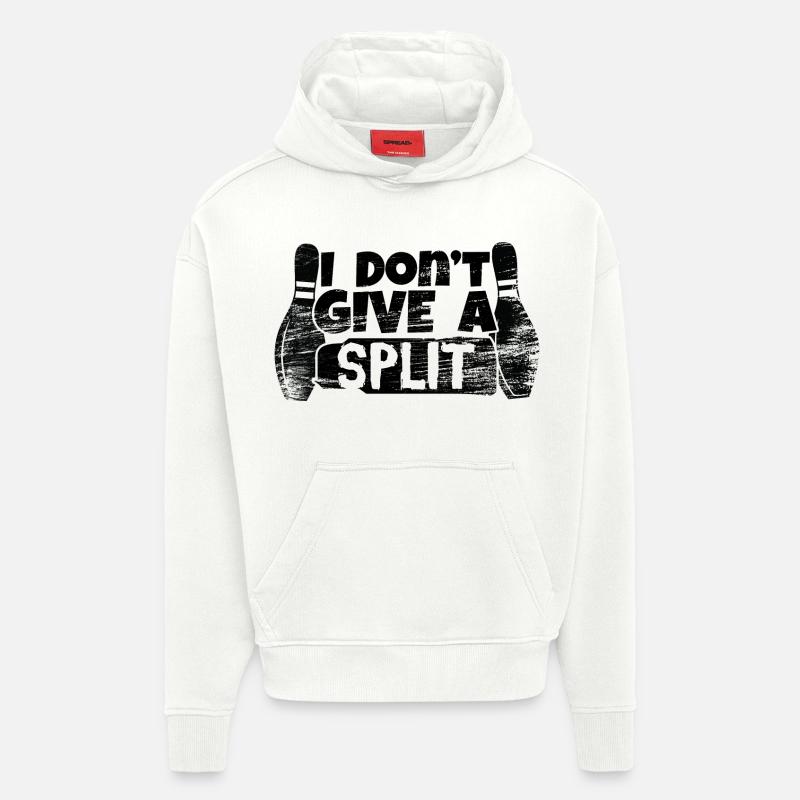 Drôle de dicton de bowling - Sweat à capuche bio épais oversize fabriqué en UE - OFF WHITE