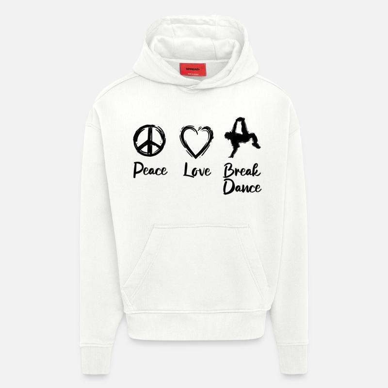 Breakdancer Amour - Sweat à capuche bio épais oversize fabriqué en UE - OFF WHITE