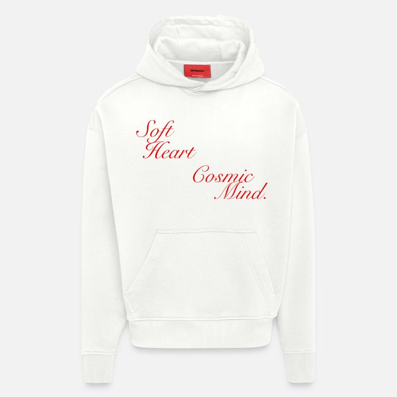 Soft Heart Cosmic Mind - Sweat à capuche bio épais oversize fabriqué en UE - OFF WHITE