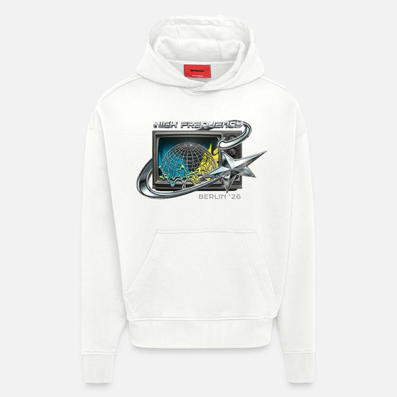 High Frequency Berlin 26 Retro Tech - Hoodie- made by SPREAD  - OFF WHITE