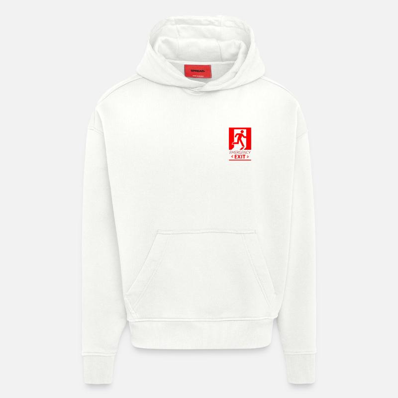 Emergency EXIT Basic Red - Hoodie- made by SPREAD  - OFF WHITE