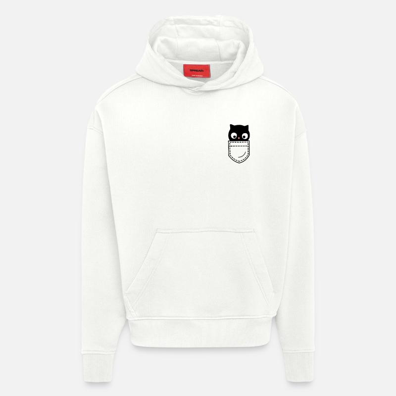 Chat Chats - Sweat à capuche bio épais oversize fabriqué en UE - OFF WHITE