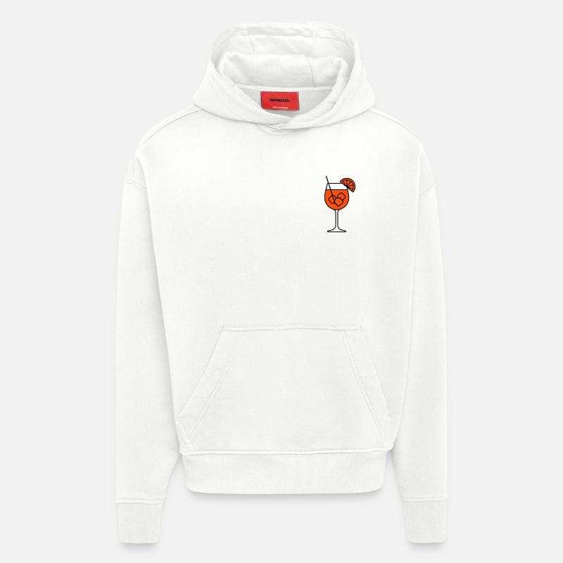 Idée cadeau apéritif Aperoliker Party - Sweat à capuche bio épais oversize fabriqué en UE - OFF WHITE