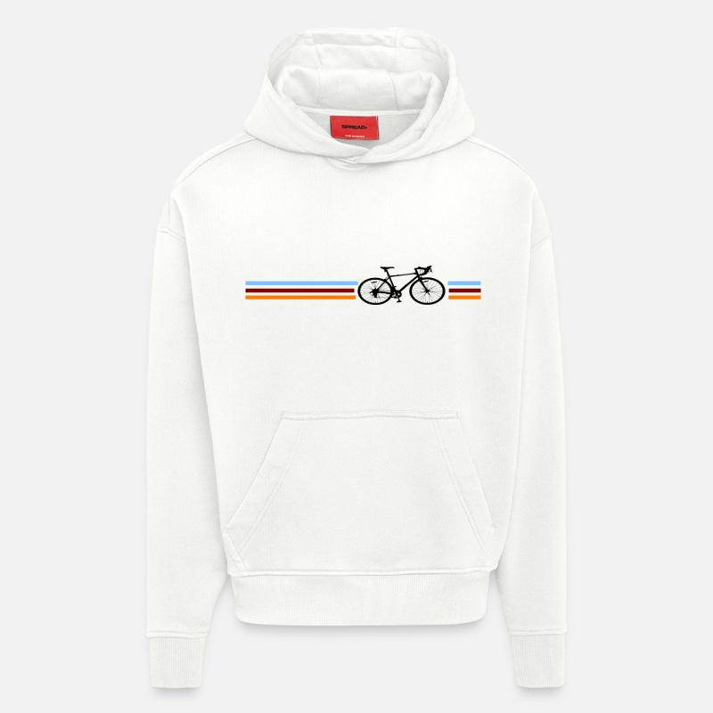Vélo cyclisme cyclisme - Sweat à capuche bio épais oversize fabriqué en UE - OFF WHITE