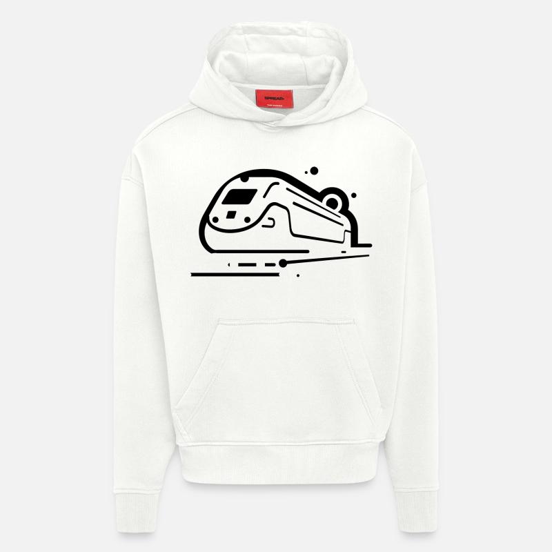 Train Comic Style - Hoodie- made by SPREAD  - OFF WHITE