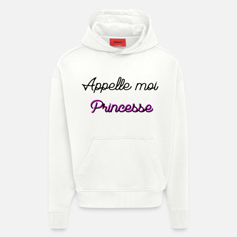 Appelle moi Princesse  - Sweat à capuche bio épais oversize fabriqué en UE - OFF WHITE