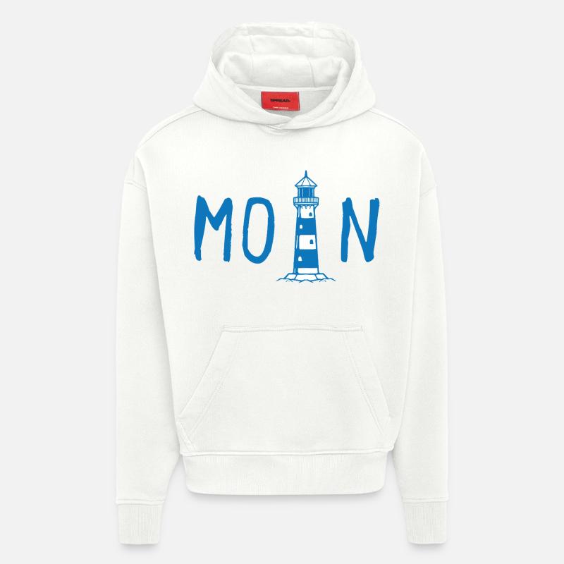 Moin avec phare - Sweat à capuche bio épais oversize fabriqué en UE - OFF WHITE