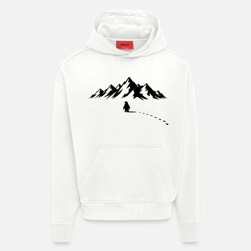 Pinguin Eisberg - Sweat à capuche bio épais oversize fabriqué en UE - OFF WHITE