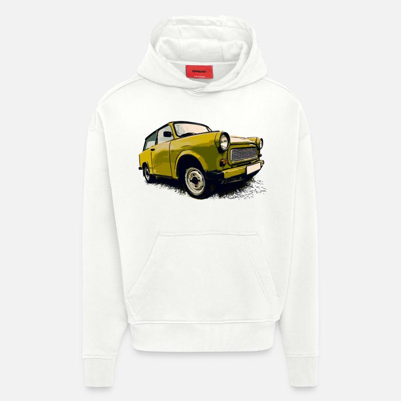 Trabant Tabbi vert - Sweat à capuche bio épais oversize fabriqué en UE - OFF WHITE