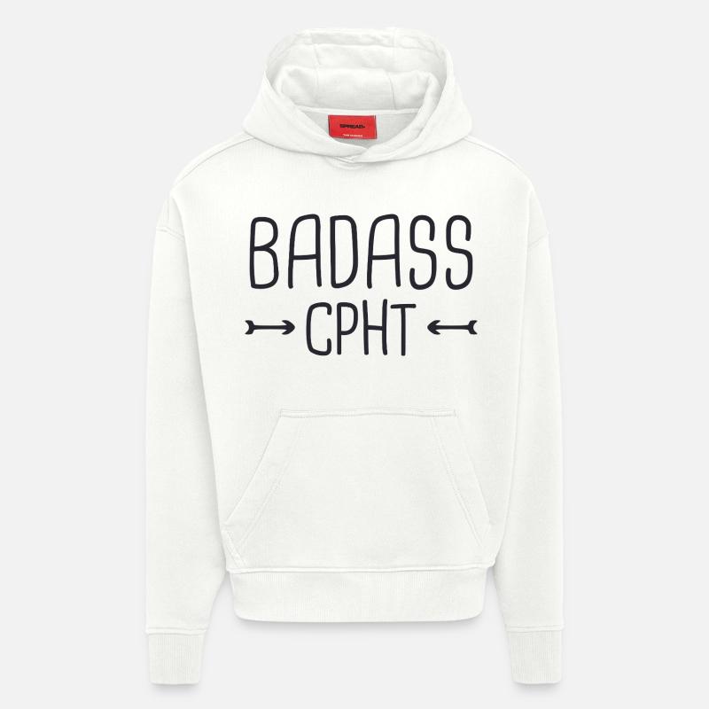 Pharmacie CPhT Badass - Sweat à capuche bio épais oversize fabriqué en UE - OFF WHITE