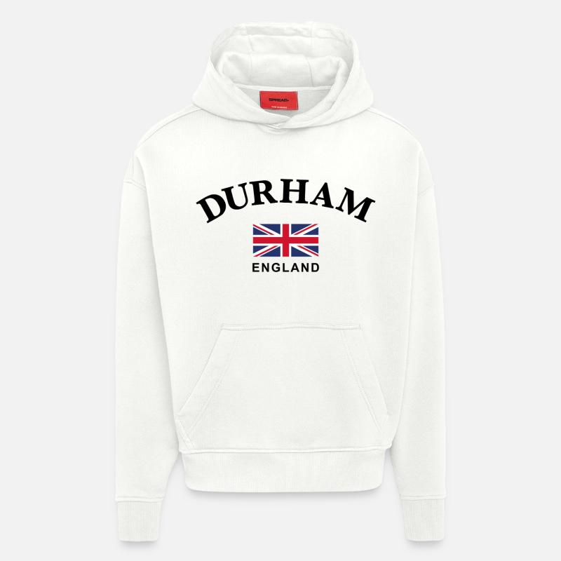 Durham, Angleterre - Sweat à capuche bio épais oversize fabriqué en UE - OFF WHITE