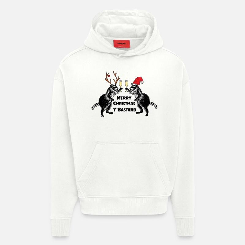 Weihnachts-Waschbären - Hoodie- made by SPREAD  - OFF WHITE
