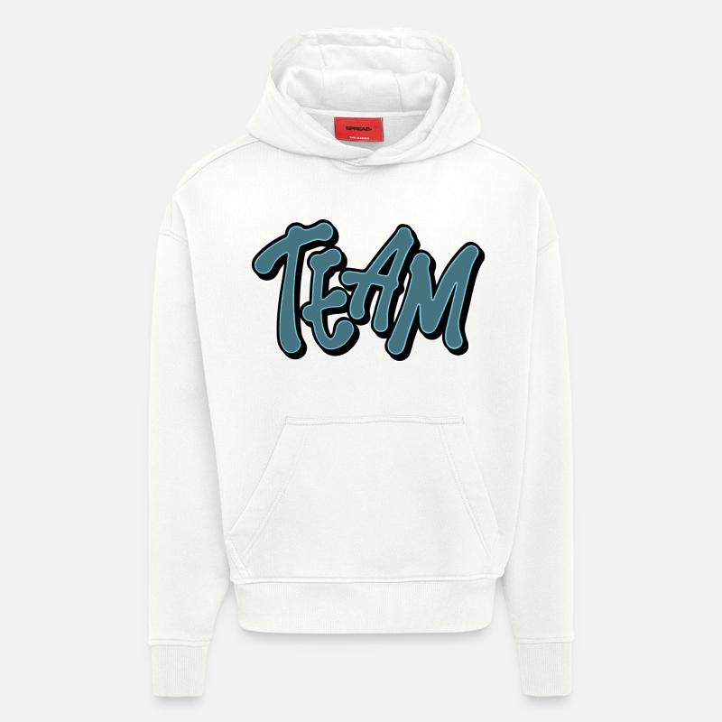 Équipe - Sweat à capuche bio épais oversize fabriqué en UE - OFF WHITE