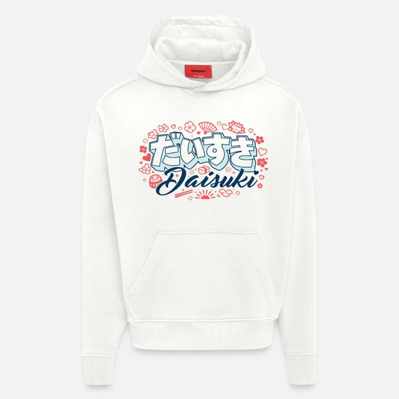 Daisuki - Sweat à capuche bio épais oversize fabriqué en UE - OFF WHITE