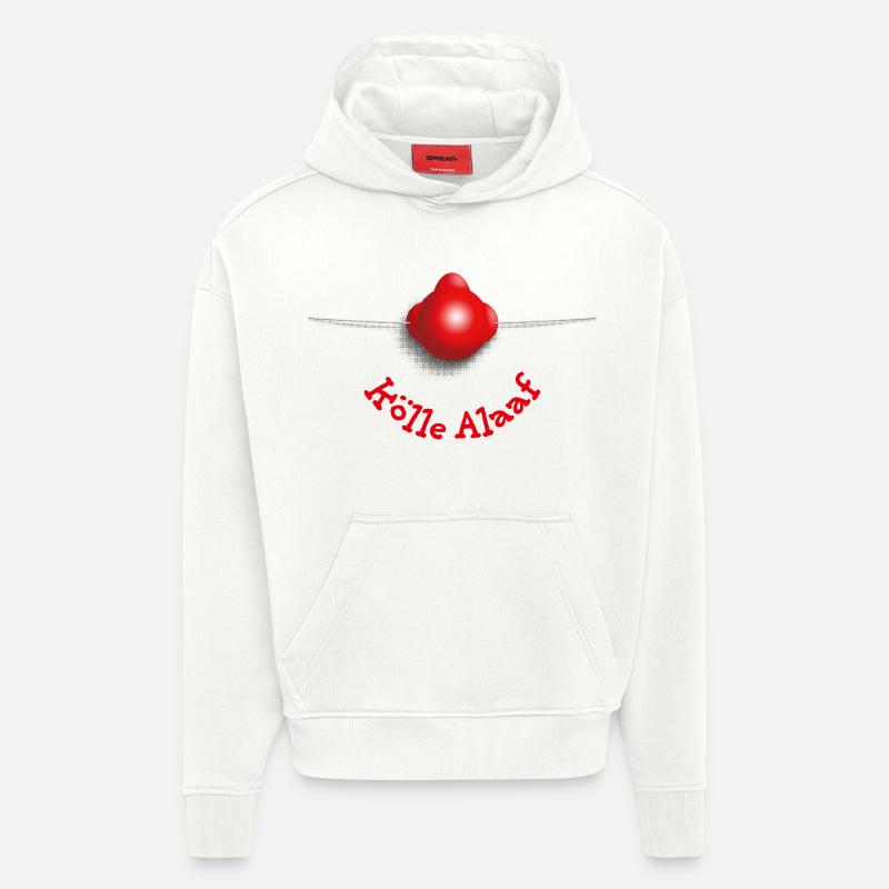 Nez de clown – Kölle Alaaf - Sweat à capuche bio épais oversize fabriqué en UE - OFF WHITE