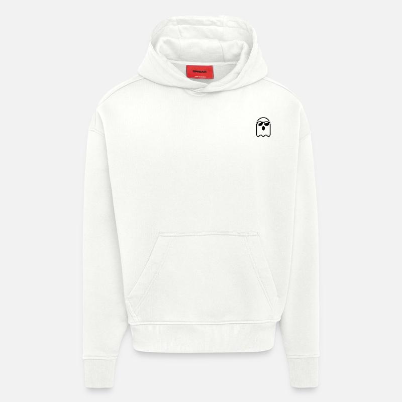 Fantôme avec des ombres - Sweat à capuche bio épais oversize fabriqué en UE - OFF WHITE