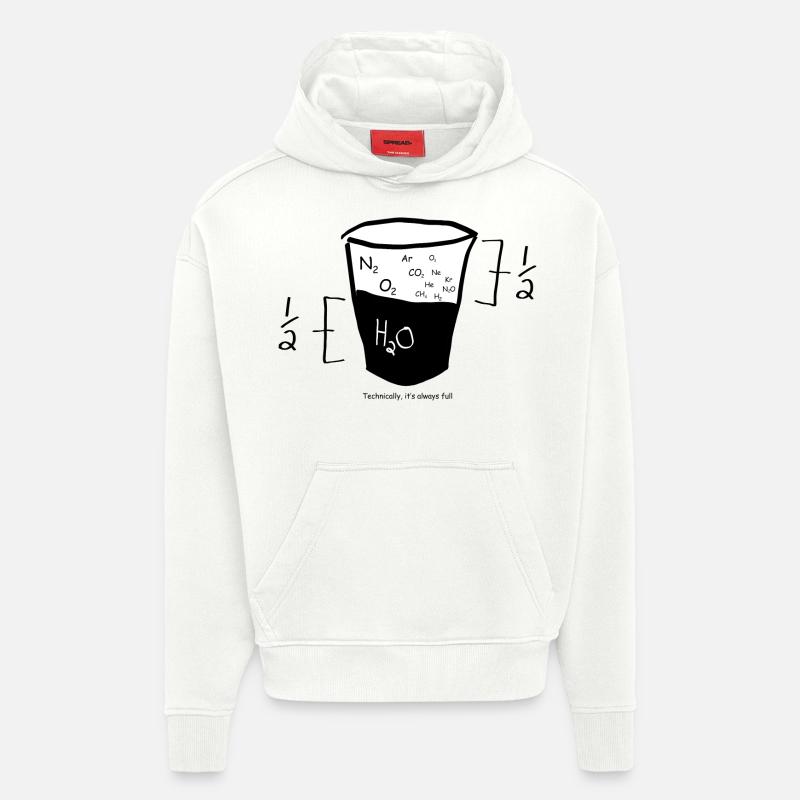 Graphique Nerd Math - Sweat à capuche bio épais oversize fabriqué en UE - OFF WHITE