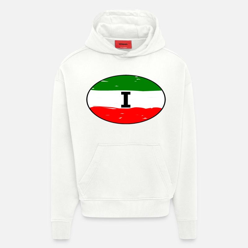 Autocollants Italie - Sweat à capuche bio épais oversize fabriqué en UE - OFF WHITE