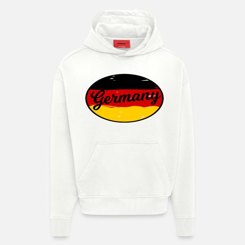 Autocollant de pare-chocs Allemagne - Sweat à capuche bio épais oversize fabriqué en UE - OFF WHITE