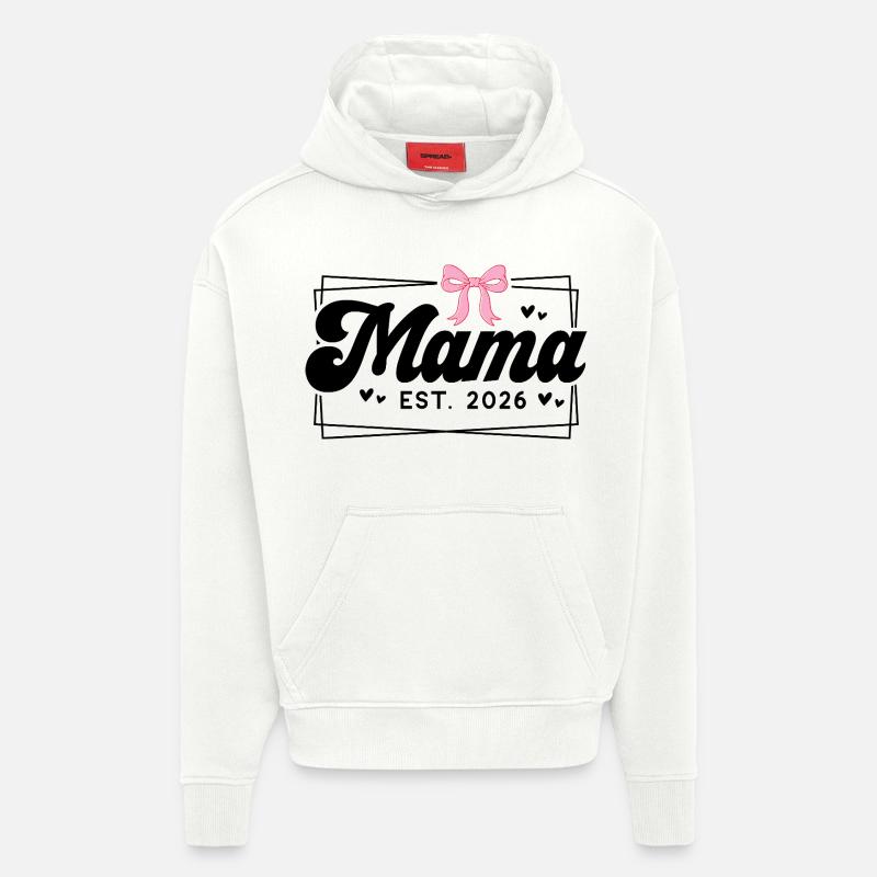 Mama EST 2026 - Sweat à capuche bio épais oversize fabriqué en UE - OFF WHITE