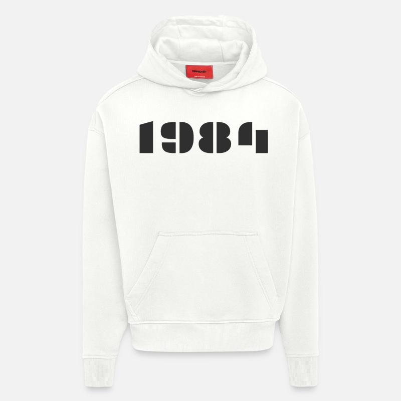 1984 - Sweat à capuche bio épais oversize fabriqué en UE - OFF WHITE