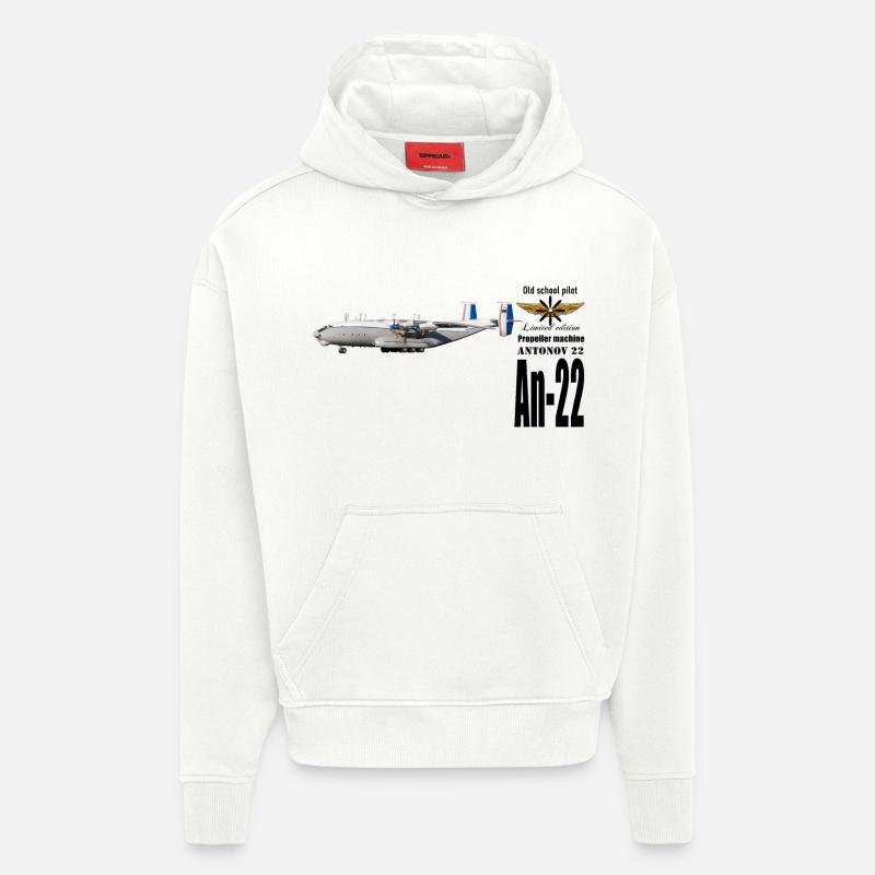 An-22 - Sweat à capuche bio épais oversize fabriqué en UE - OFF WHITE