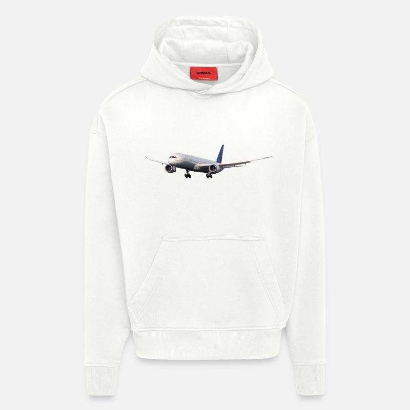 B-787 - Sweat à capuche bio épais oversize fabriqué en UE - OFF WHITE